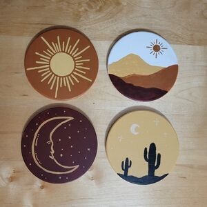 Hand-Painted Desert Theme Coasters